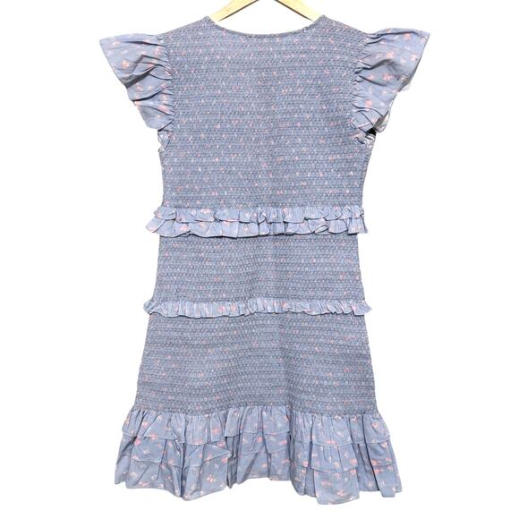 LoveShackFancy Blue Ruffle Mini Dress - Picture 10 of 10